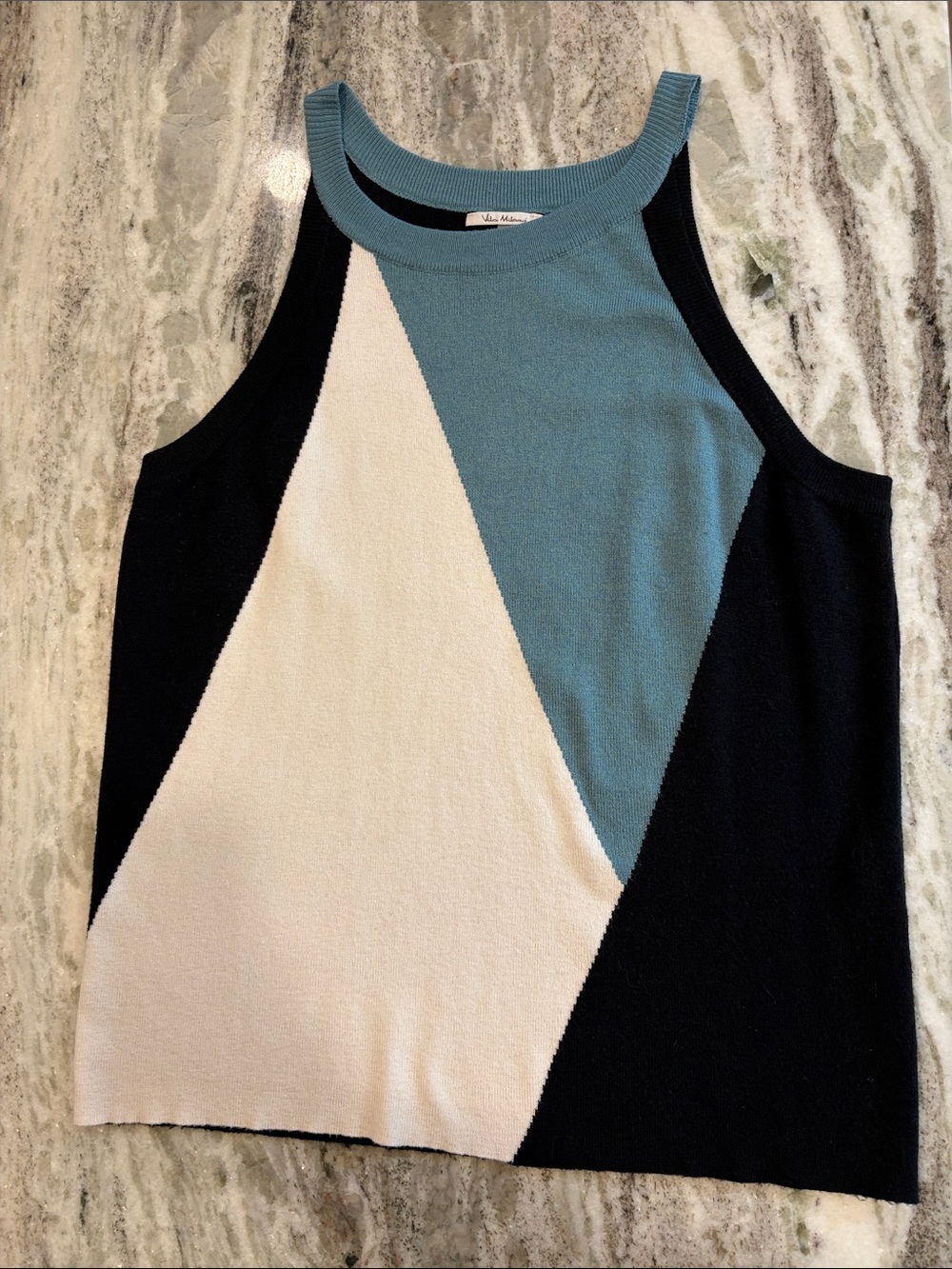 Vila Milano Black and Blue Tank Top Size XL
